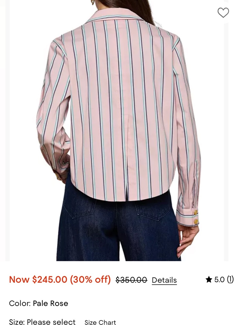L'AGENCE Pale Rose Striped Button-Down Shirt never worn - Picture 4 of 7